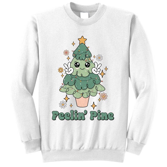 Feelin Pine Funny Christmas Tree Sweatshirt