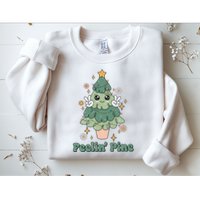 Feelin Pine Funny Christmas Tree Sweatshirt