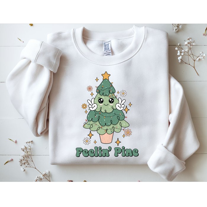 Feelin Pine Funny Christmas Tree Sweatshirt