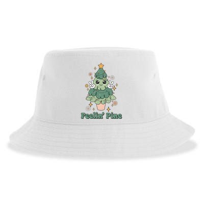 Feelin Pine Funny Christmas Tree Sustainable Bucket Hat
