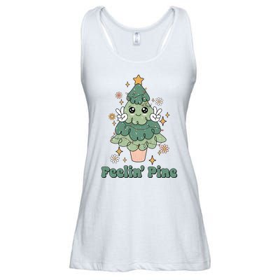 Feelin Pine Funny Christmas Tree Ladies Essential Flowy Tank
