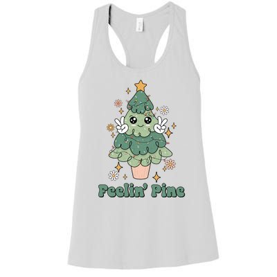 Feelin Pine Funny Christmas Tree Women's Racerback Tank