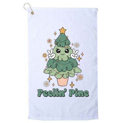 Feelin Pine Funny Christmas Tree Golf Towel