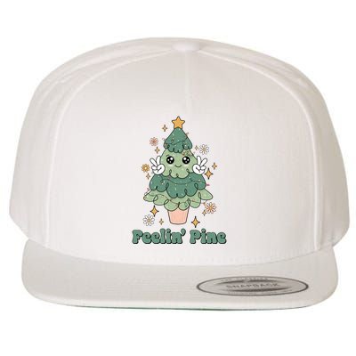 Feelin Pine Funny Christmas Tree Wool Snapback Cap