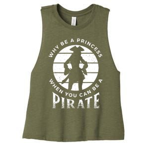 Funny Pirate Freebooter Buccaneer Caribbean Adventure Women's Racerback Cropped Tank