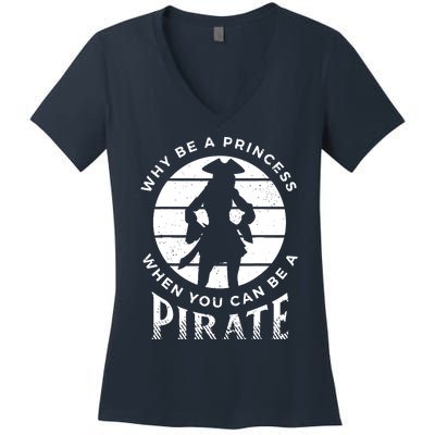 Funny Pirate Freebooter Buccaneer Caribbean Adventure Women's V-Neck T-Shirt