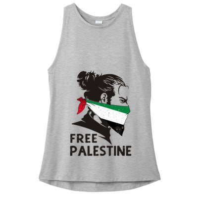 Free Palestine Flag Save Gaza End Occupation Palestinian Ladies PosiCharge Tri-Blend Wicking Tank