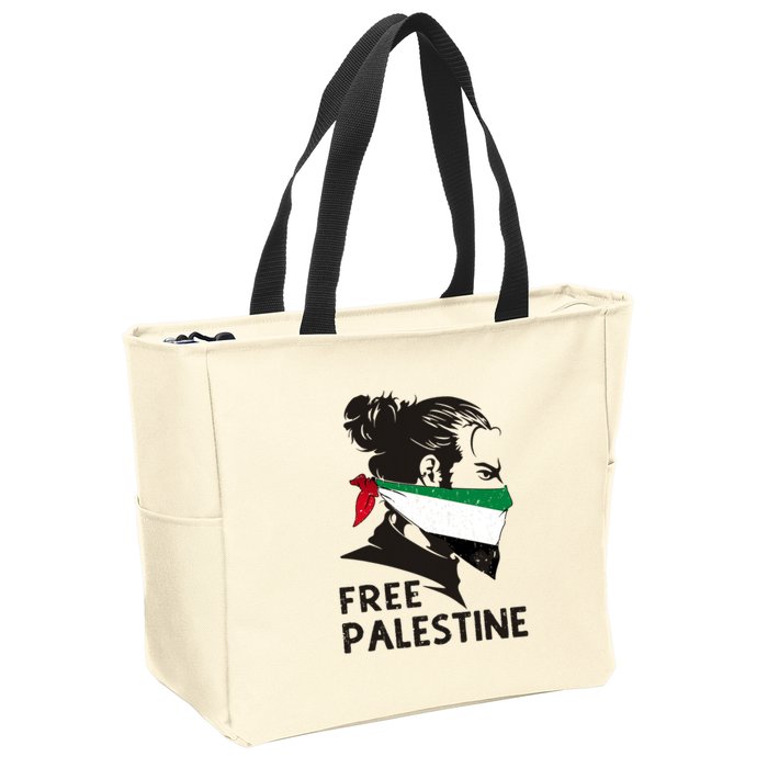 Free Palestine Flag Save Gaza End Occupation Palestinian Zip Tote Bag