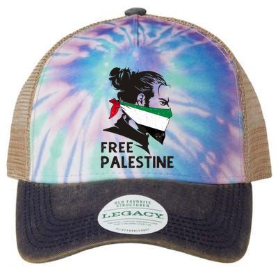 Free Palestine Flag Save Gaza End Occupation Palestinian Legacy Tie Dye Trucker Hat