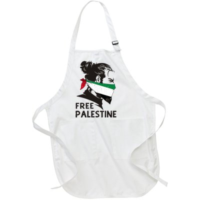 Free Palestine Flag Save Gaza End Occupation Palestinian Full-Length Apron With Pockets