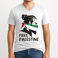 Free Palestine Flag Save Gaza End Occupation Palestinian V-Neck T-Shirt