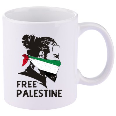 Free Palestine Flag Save Gaza End Occupation Palestinian 11oz C Handle Ceramic Mug