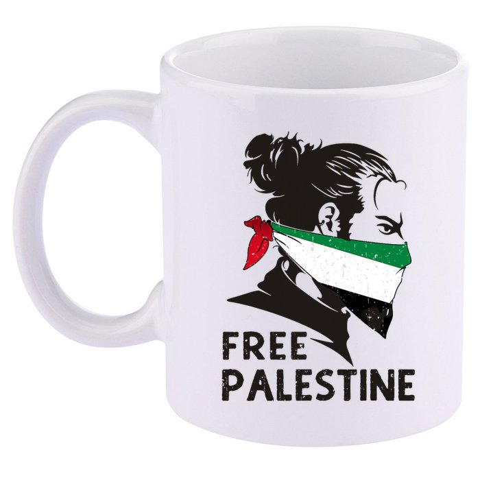 Free Palestine Flag Save Gaza End Occupation Palestinian 11oz C Handle Ceramic Mug