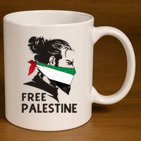 Free Palestine Flag Save Gaza End Occupation Palestinian 11oz C Handle Ceramic Mug