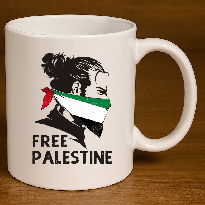 Free Palestine Flag Save Gaza End Occupation Palestinian 11oz C Handle Ceramic Mug