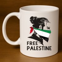Free Palestine Flag Save Gaza End Occupation Palestinian 11oz C Handle Ceramic Mug