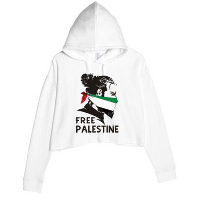 Free Palestine Flag Save Gaza End Occupation Palestinian Crop Fleece Hoodie