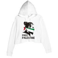 Free Palestine Flag Save Gaza End Occupation Palestinian Crop Fleece Hoodie