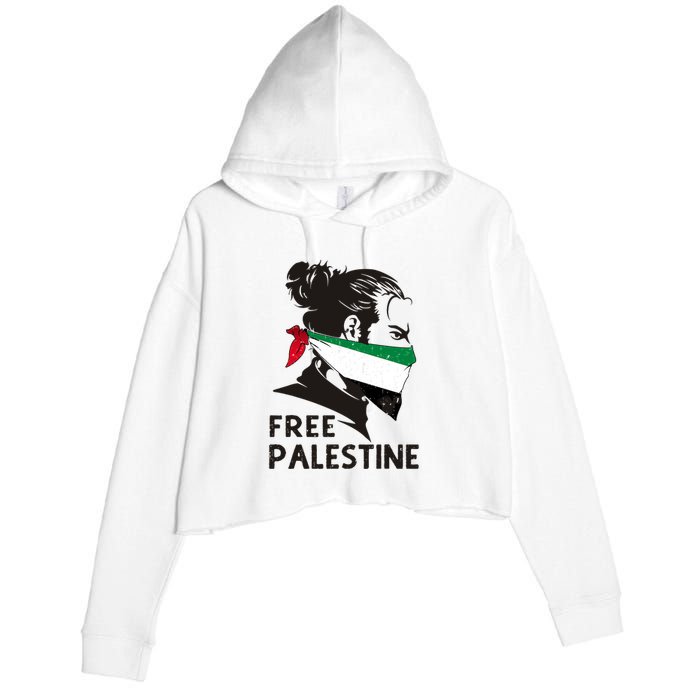 Free Palestine Flag Save Gaza End Occupation Palestinian Crop Fleece Hoodie