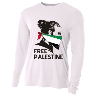 Free Palestine Flag Save Gaza End Occupation Palestinian Cooling Performance Long Sleeve Crew