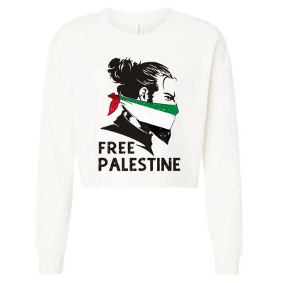 Free Palestine Flag Save Gaza End Occupation Palestinian Cropped Pullover Crew