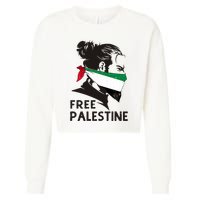 Free Palestine Flag Save Gaza End Occupation Palestinian Cropped Pullover Crew