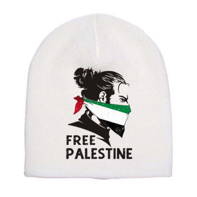 Free Palestine Flag Save Gaza End Occupation Palestinian Short Acrylic Beanie