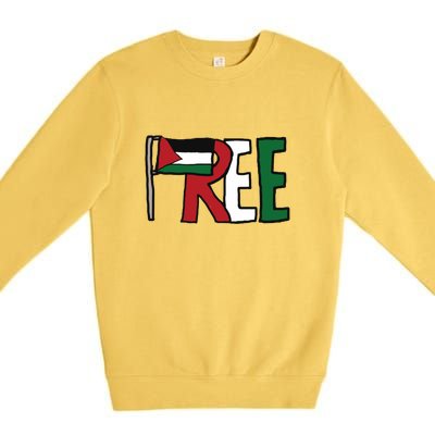 Free Palestine Premium Crewneck Sweatshirt