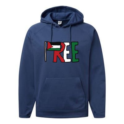 Free Palestine Performance Fleece Hoodie