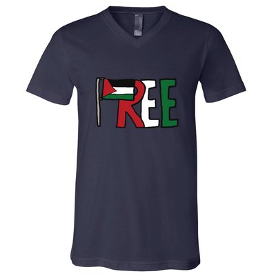 Free Palestine V-Neck T-Shirt