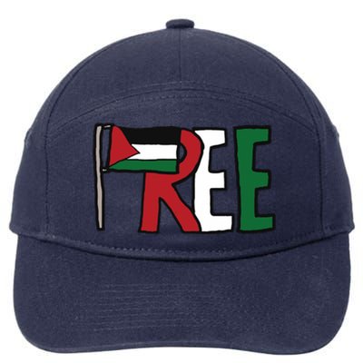 Free Palestine 7-Panel Snapback Hat