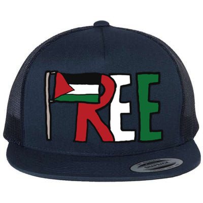 Free Palestine Flat Bill Trucker Hat