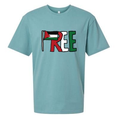 Free Palestine Sueded Cloud Jersey T-Shirt