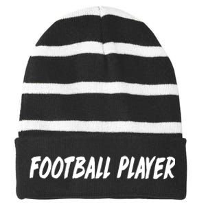 Football Player Striped Beanie with Solid Band