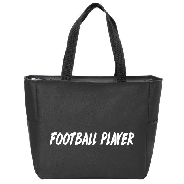 Football Player Zip Tote Bag