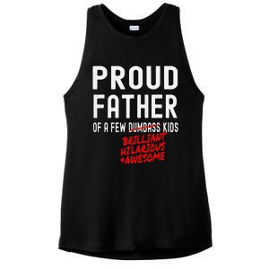 Funny Proud Father Of A Few Brilliant Hilarious Awesome Ladies PosiCharge Tri-Blend Wicking Tank