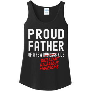 Funny Proud Father Of A Few Brilliant Hilarious Awesome Ladies Essential Tank