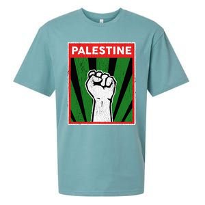 Free Palestine Fist Funny Palestinian Gift Sueded Cloud Jersey T-Shirt