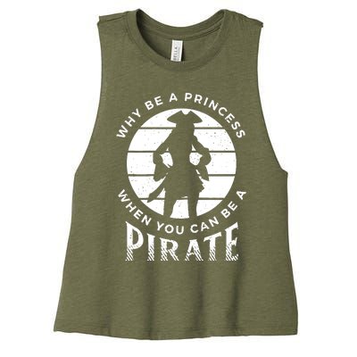 Funny Pirate Freebooter Buccaneer Caribbean Adventure Women's Racerback Cropped Tank