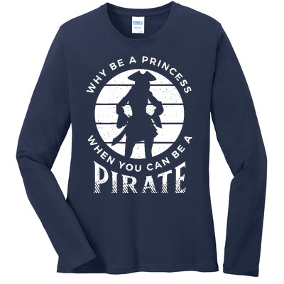 Funny Pirate Freebooter Buccaneer Caribbean Adventure Ladies Long Sleeve Shirt