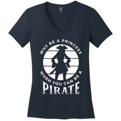 Funny Pirate Freebooter Buccaneer Caribbean Adventure Women's V-Neck T-Shirt