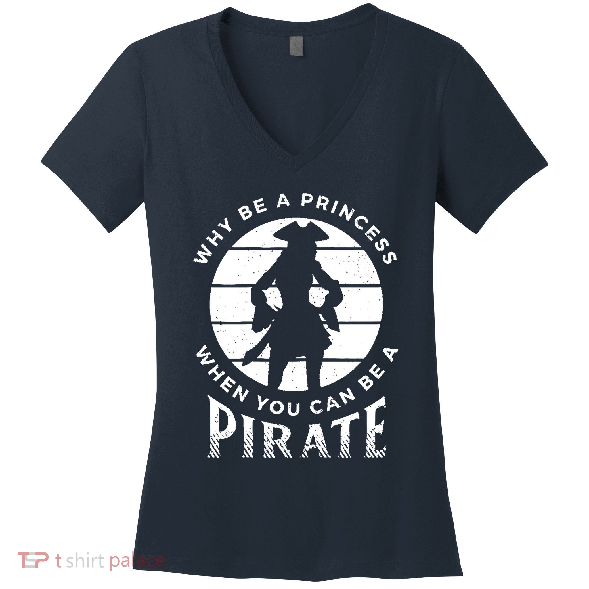 Funny Pirate Freebooter Buccaneer Caribbean Adventure Women's V-Neck T-Shirt