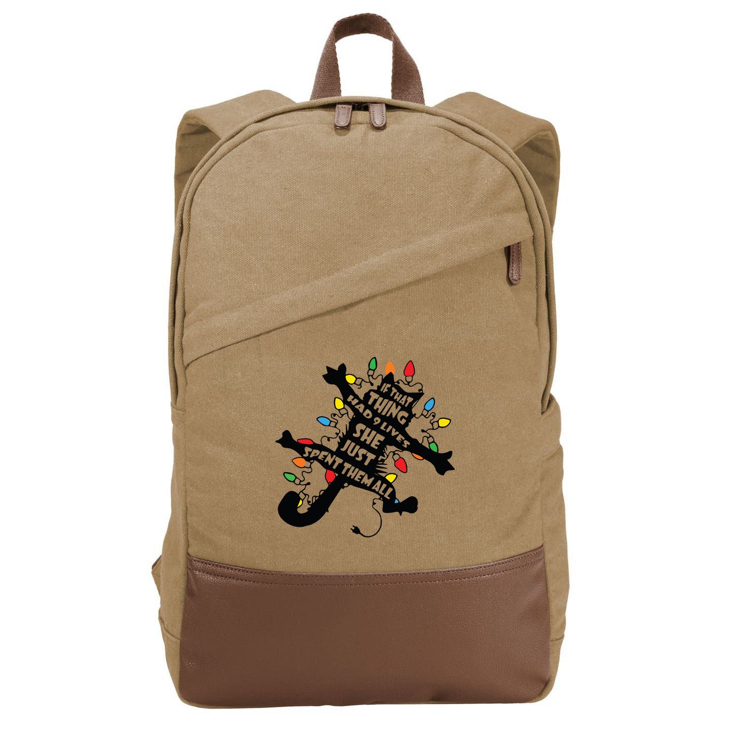 Funny Pussycat From Christmas Vacation Frieds Lover Cotton Canvas Backpack