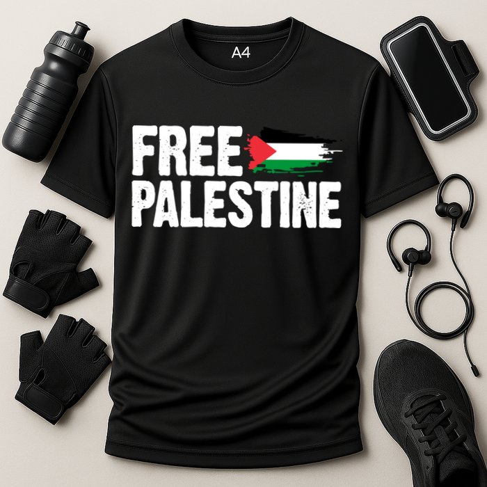 Free Palestine Flag Cooling Performance Crew T-Shirt