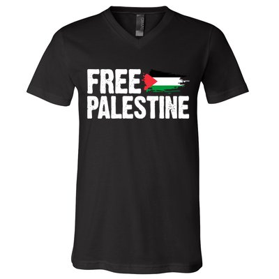 Free Palestine Flag V-Neck T-Shirt