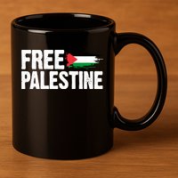 Free Palestine Flag 11oz C Handle Ceramic Mug