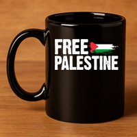 Free Palestine Flag 11oz C Handle Ceramic Mug