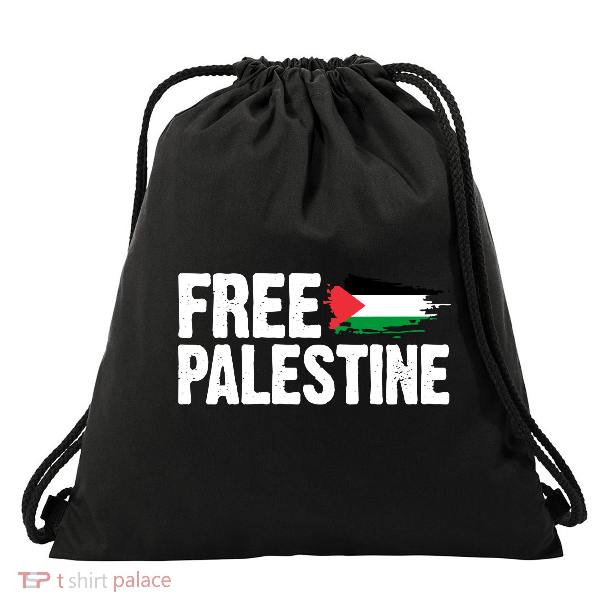 Free Palestine Flag Drawstring Bag
