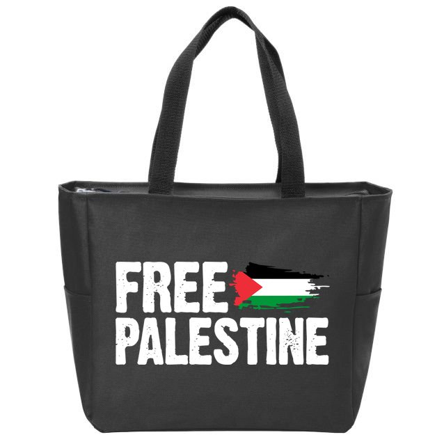 Free Palestine Flag Zip Tote Bag