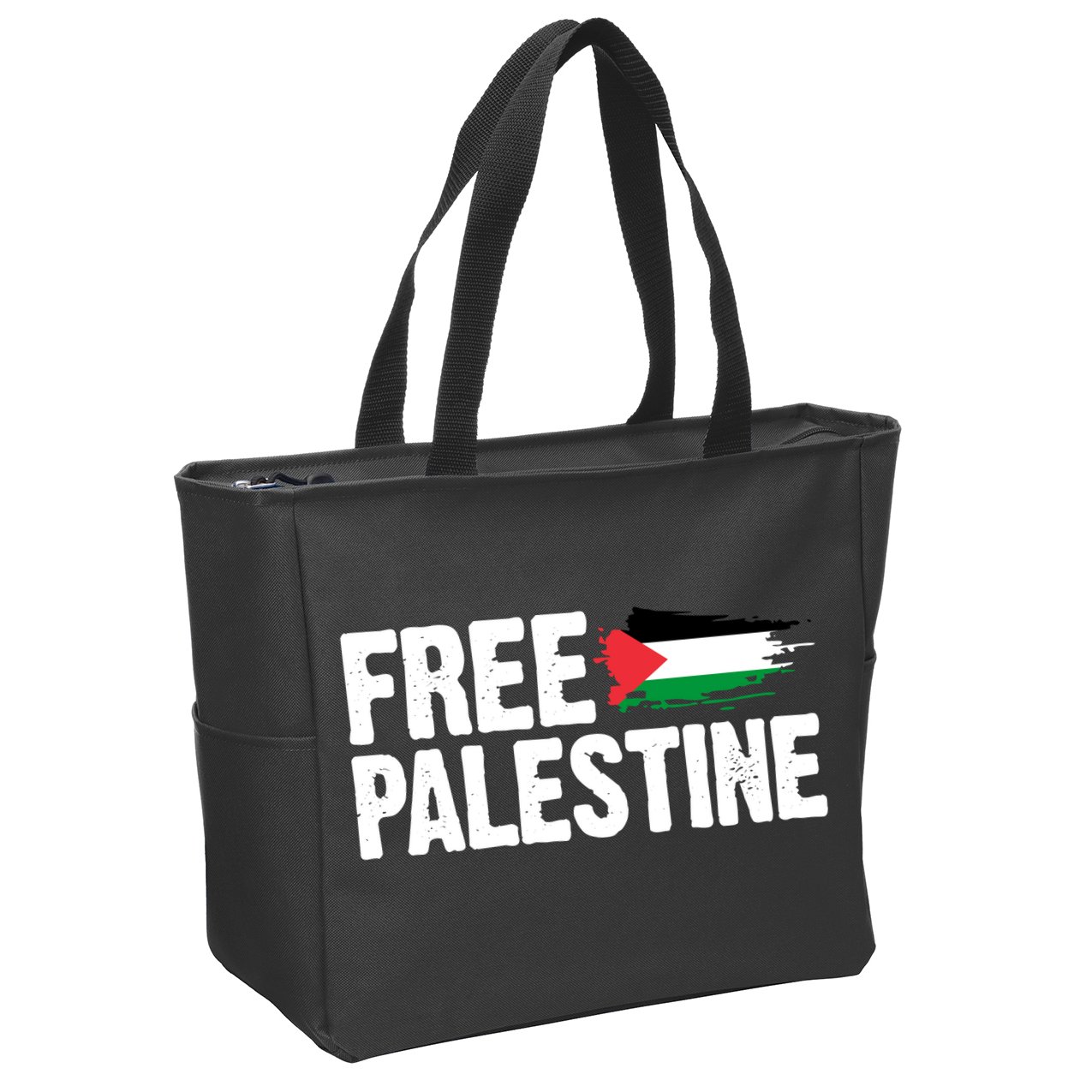 Free Palestine Flag Zip Tote Bag